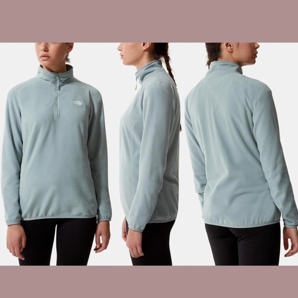 NWT The North Face [ XS ]‎ 100 Glacier Quarter-Zip Fleece in Silver Blue